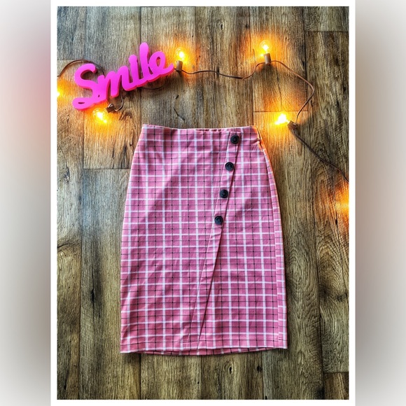 Cato Dresses & Skirts - Cato Pink Plaid Skirt